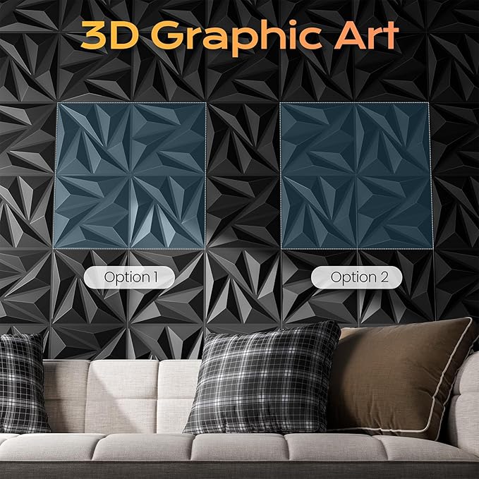 Sonicism Wall Panels Upgrade 16 Pack, 0.7”x11.8”x11.8”Pyramid 3D Wall Panels - Image 4