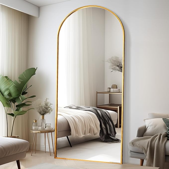 Rowjut Floor Full Length Mirror, Arched Mirrors Full Length 81"x41" - Image 6