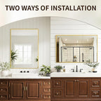 FICTOR Bathroom Vanity Mirror-Gold, 30x20 Inch, Shatterproof & Anti-Rust - Image 3