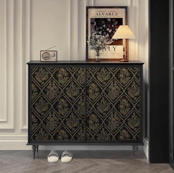 Toduso Peel and Stick Wallpaper Vintage Wall Paper Boho Contact Paper Black and - Image 6