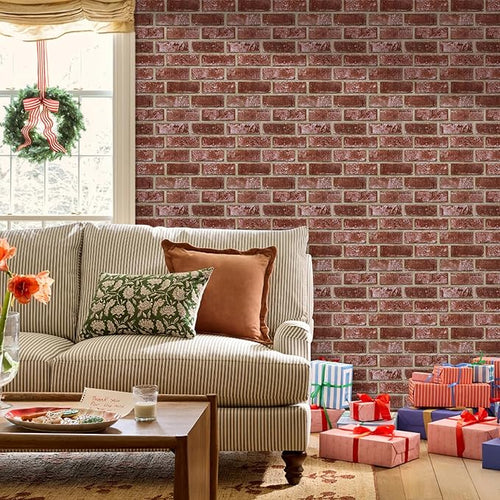3D Peel and Stick Faux Brick Wall Panels 11.8" x 11.8" 10-Pack, Small - Image 2