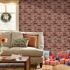 3D Peel and Stick Faux Brick Wall Panels 11.8" x 11.8" 10-Pack Red Orange - Image 7