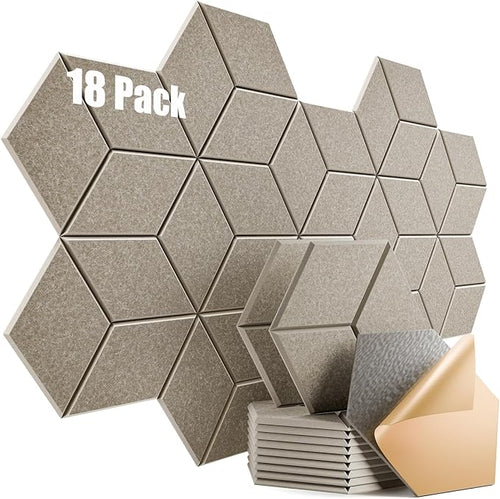 18 Pack Self-Adhesive Acoustic Panels 12" X 10" X 0.4" by Dailycooper