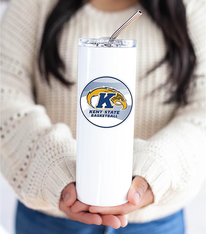 Kent State University Skinny Tumbler, Water Tumbler, Stainless Steel Tumbler, Tumbler Cup, Tumbler with Straw and Lid, Double Wall, Stainless Tumbler (Kent State University #3)