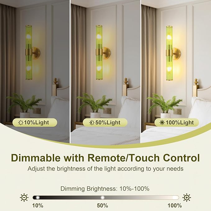 Morauroral Gold Battery Operated Wall Sconces Set of 2, Rechargeable Wall Lights - Image 4