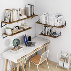 Heimlove Deep Floating Shelves for Wall, 36W x 12D Wood Wall Shelves Set of 2 - Image 2