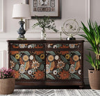 Laatse Rustic Boho Wallpaper Peel and Stick, Vintage Dark Brown Floral Contact - Image 3