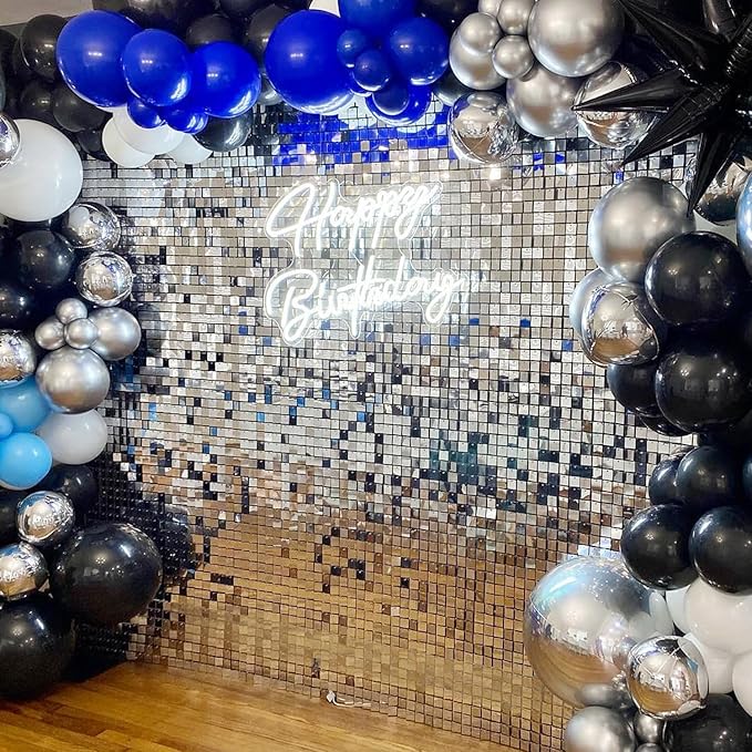 COKAOBE Silver Shimmer Wall Backdrop, Photo Backdrops - Image 6