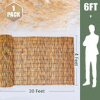 Barydat 1 Pcs 4 x 30 ft Reed Fence Roll, 85% Shade Bamboo Privacy Screen - Image 2