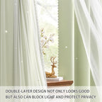 XiDi Green Curtains for Bedroom, Girls Room Blackout Curtains, Kids Room - Image 2