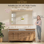 TETOTE 55 x 36 Inch Bathroom Mirror, Brushed Brass Gold Vanity Mirror, Modern - Image 8
