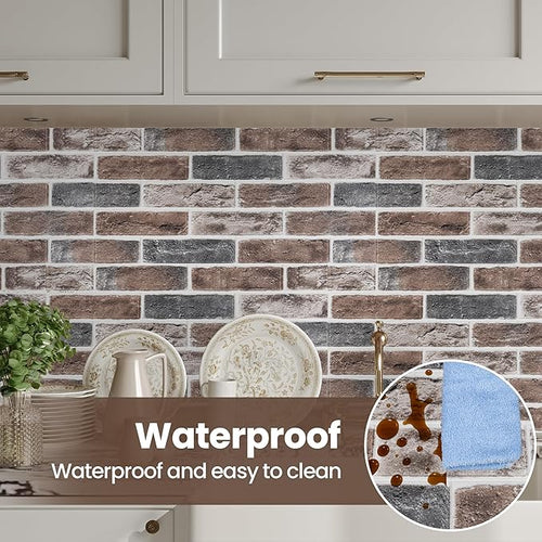 20 PCS 3D Wall Panels Brick Peel and Stick 26.7"x13.4" - Image 2