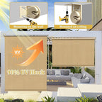Shade&Beyond Custom Size Outdoor Roller Shades Cordless Patio Roll Up Blinds - Image 5