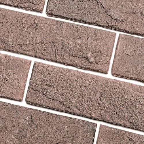 2 Red/Brown Thin Brick Wall Tiles, Clay Manufactured Faux Brick Veneers by TORURAL