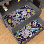 Purple Boho Wallpaper Peel and Stick, Vintage Yellow Floral Contact Paper 17.5" - Image 8