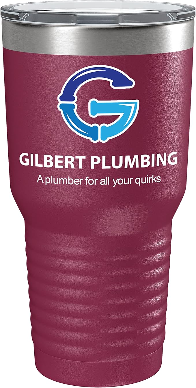 Personalized 30oz (17 Colors) Printed Insulated Stainless Steel Powder Coated Tumbler with Lid - Custom Bulk Promotional Items with your Logo - Bulk Company Small Business Party Favors (Maroon)