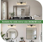 DORESshop Bathroom Light Fixtures, 4-Light Black and Gold Bathroom Lighting - Image 2