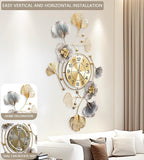 Clocks for Living Room, Large Wall Clock, 3D Silent Wall Clock, Retro Metal - Image 4