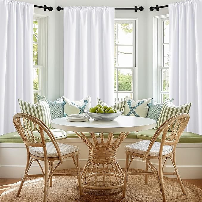 NICETOWN Bedroom 100% Blackout Curtains, 2 Panels, 34 by 40, Snow White - Image 4