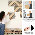 Mollywell Acoustic Panels, PVC Wood-Grain Decor, 12x12 Inch Carved Pattern - Image 5