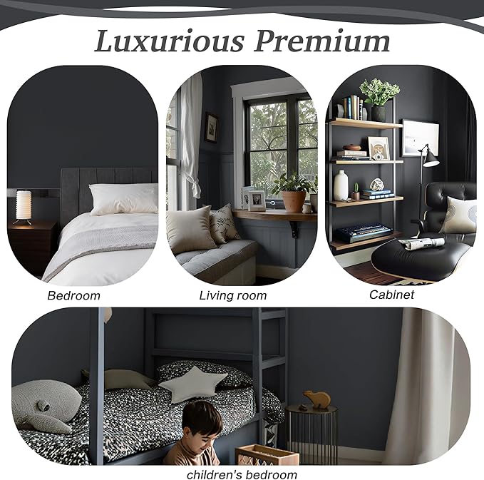 Dimoon 17.7''x236'' Peel and Stick Wallpaper Dark Grey Contact Paper - Image 6
