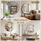 DUMOS 36 Inch Round Wall Mirror, Bathroom Mirror - Image 6