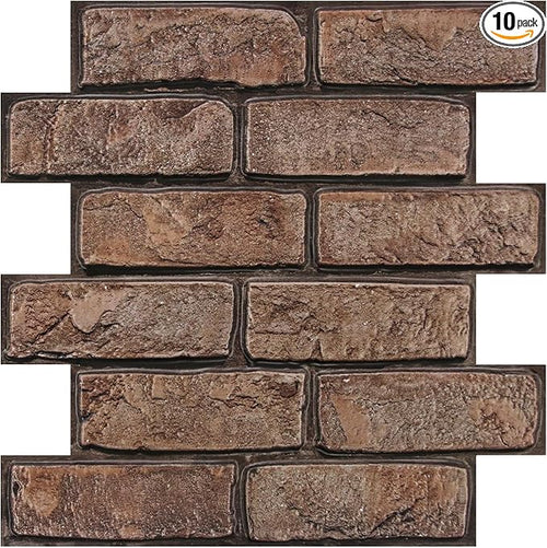 3D Faux Brick Wall Panels Peel and Stick, Small Brick-Look Textured Wall Sticker by SMOOSTIKCDECOR