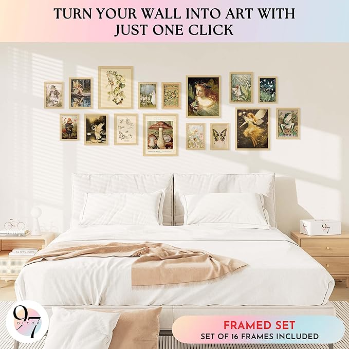 97 Decor FRAMED 16PCS Vintage Fairycore Decor - Image 3
