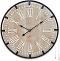 Large Farmhouse Rustic Wooden Wall Clock by Mrocioa