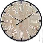 Large Farmhouse Rustic Wooden Wall Clock by Mrocioa