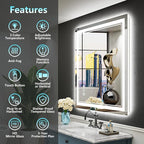24x32 LED Bathroom Mirror with Lights, Backlit and Front Lit Anti-Fog Lighted - Image 2