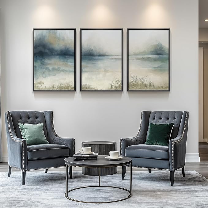 Large Framed Abstract Nature Landscape Wall Art - Image 8