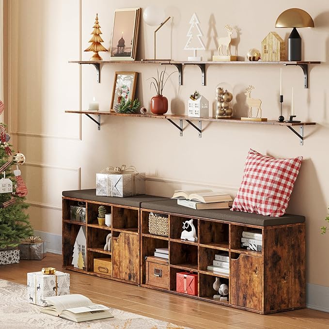DINZI LVJ Long Wall Shelves, 47.3Inch Wall Mounted Shelves, Extra Large Storage - Image 2