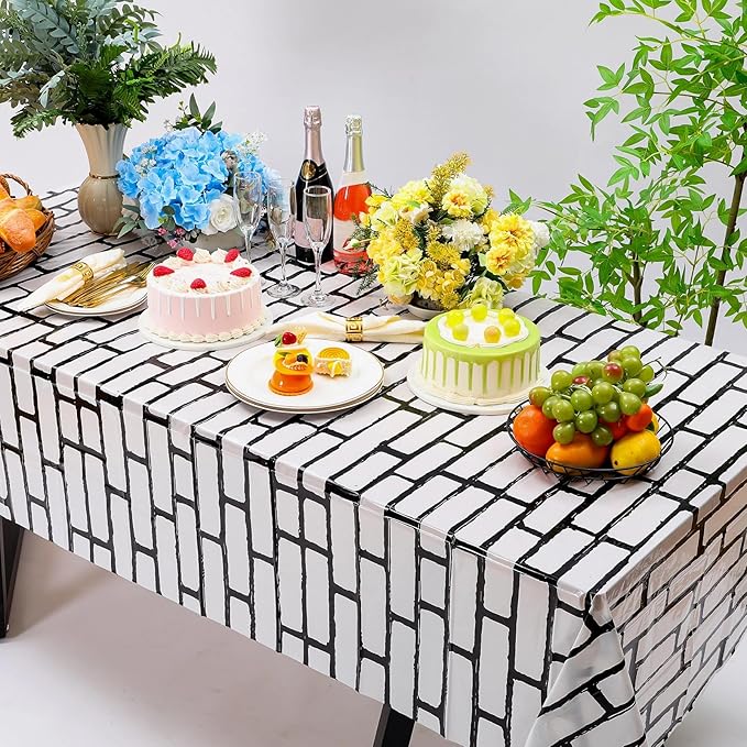 Chuangdi 2pcs 4.5 x 9 Feet Brick Wallpaper Peel and Stick Backdrop Tablecloth - Image 4