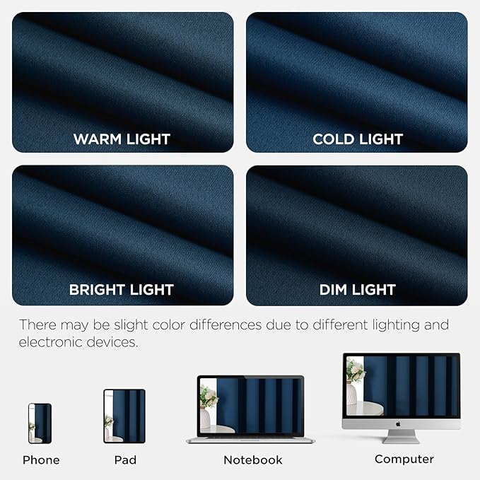 Joydeco Blackout Patio Sliding Door Curtains 108 Inches Long, Grommet Privacy - Image 8