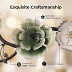 Large 3D Abstract Art Metal Flower Wall Art Main Colors Are White And Blue - Image 4