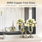 Silver Bathroom Mirror, 42 x 36 Inch Brushed Silver Rectangle Mirror - Image 7