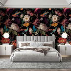 Zeeko Floral Peel and Stick Wall Mural Black Flower Wallpaper - Image 5
