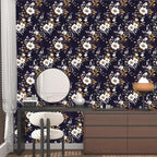 Vintage Floral Wallpaper Peel and Stick Purple White Flowers Contact Paper - Image 7