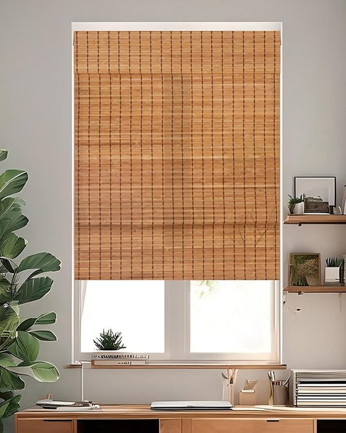 48''W X 72''H Cordless Bamboo Roman Shades by Chryeiiu