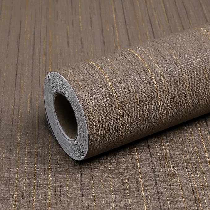 Brown Grasscloth Peel and Stick Wallpaper by Qianglive