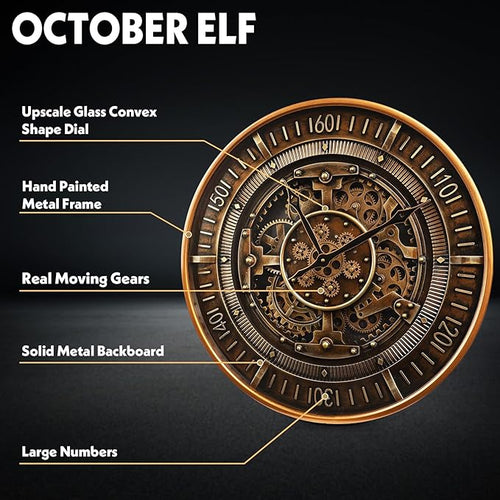 24 Inch Real Moving Gears Wall Clock - Image 2