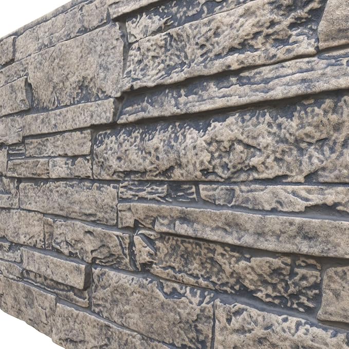 EverStone Acadia Ledge Faux Stone Panel, Linen Graphite Color - Image 7