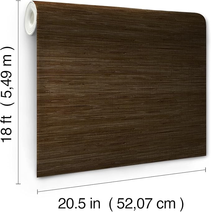 NuWallpaper x Society Social Brown Classic Faux Grasscloth Peel & Stick - Image 8