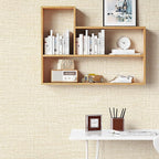 Beige Grasscloth Peel and Stick Wallpaper 17.3"x160" Faux Linen Textured - Image 4