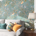 Laatse Green Floral Wallpaper Peel and Stick Bird Wallpaper 17.5" x 78.7" - Image 5