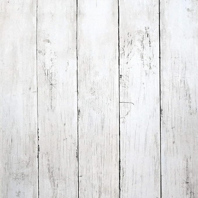 CiCiwind 393"X17.7"Wood Peel and Stick Wallpaper White Wood Wallpaper Self by CiCiwind