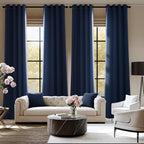 NICETOWN Room Darkening Draperies Curtains Panels, 2 Panels Navy Blue W52 x L84 - Image 2
