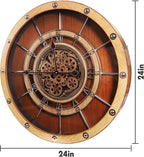 HOIBAI Wall Clock, 24 Inch Moving Gears Clock Large Wall Clock - Image 6