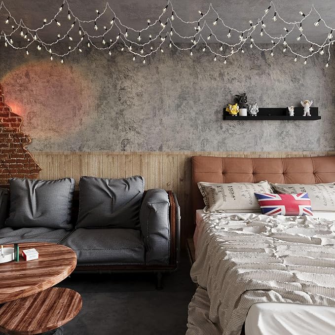 BAYYA Extra Wide Concrete Textured Wallpaper Peel Stick Light Grey Matte - Image 3